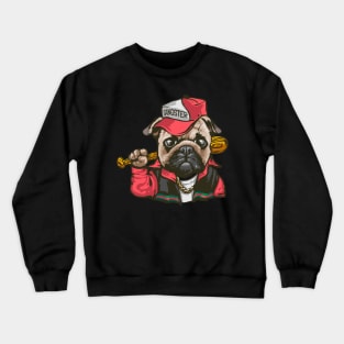 Gangster pug dog Crewneck Sweatshirt